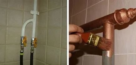 Pictura conductele de încălzire și de gaz în baie și în bucătărie cât mai rapid și în mod corect pentru a picta