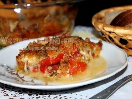 Tomate coapte cu brânză în rețetă cuptor cu fotografie (tomate) Tomate coapte cu brânză în rețetă cuptor cu o fotografie