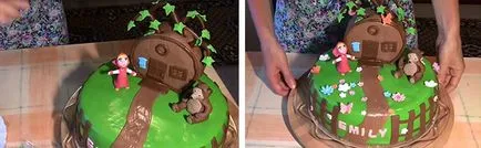 Figurile „Mașa și Ursul“ masticului cu înregistrarea de pe tort (ursul) Figurile „Mașa și Ursul“ masticului cu inregistrare pe tort