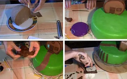 Figurile „Mașa și Ursul“ masticului cu înregistrarea pe tort (mastic) Figurile „Mașa și Ursul“ masticului cu inregistrare pe tort