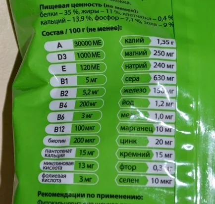 Instrucțiuni de câine Fitokaltsevit pentru utilizare, compoziția și medicilor veterinari comentarii