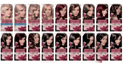Garnier paleta de culori de par, compoziție, instrucțiuni, comentarii, culori, nuanțe, foto, video, garnier