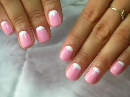 Imaginea manichiură franțuzească shellac (strat de baza de bază) manichiură franțuzească shellac fotografie