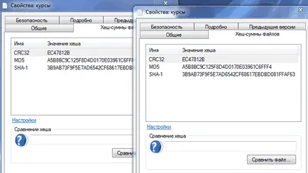 Hashtab pentru fișierul de control (hash)