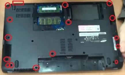 Instrucțiuni pentru dezasamblare, asamblare și praf de curățare de laptop Samsung R525