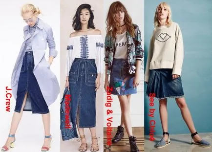 Cum și ce să poarte cu fusta din denim - fotografii, stil, moda