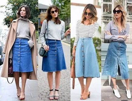 Cum și ce să poarte cu fusta din denim - fotografii, stil, moda