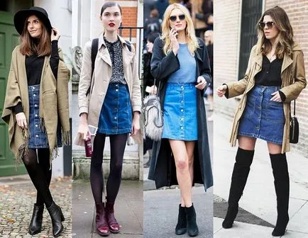 Cum și ce să poarte cu fusta din denim - fotografii, stil, moda