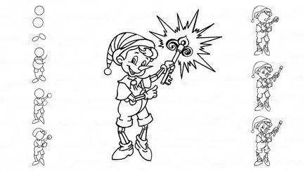 Cum să elaboreze un creion Pinocchio cu o cheie