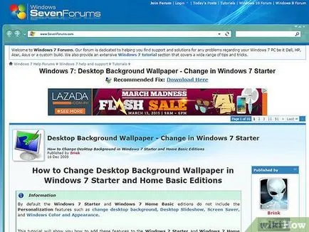 Cum de a schimba imaginea de fundal în Windows 7 Starter