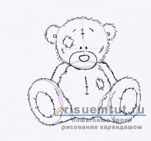 Cum să atragă ursuleti treptat creion - desena aici (Teddy) Cum să atragă ursuleți de pluș, treptat, creion - trage aici