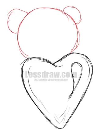 Cum de a desena un ursulet de plus cu o inimă, lessdraw (Teddy) Cum de a desena un ursulet de plus, cu o inimă, lessdraw