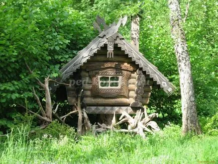 Cum de a desena o colibă ​​de etape creion Baba Yaga cu fotografii de copii de 5-6-7 ani