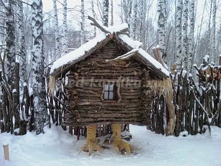 Cum de a desena o colibă ​​de etape creion Baba Yaga cu fotografii de copii de 5-6-7 ani