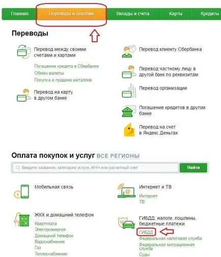 Cum să plătească o amendă de trafic prin intermediul Sberbank online