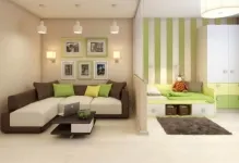 Cum să împartă camera în două zone, un dormitor și o zonare fotografie cameră de zi și separarea idei cameră