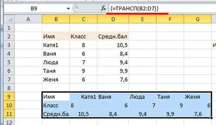 Ca un șir de caractere în Excel converti într-o coloană (rând) Ca un șir de caractere în Excel converti într-o coloană