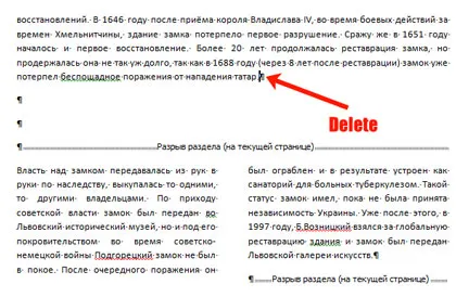 Cum pot șterge secțiuni într-un cuvânt (eliminați) Cum pot șterge secțiuni într-un cuvânt