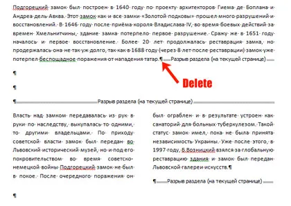 Cum pot șterge secțiuni într-un cuvânt (Forum) Cum pot șterge secțiuni într-un cuvânt