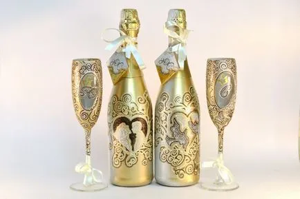Cum de a decora o sticlă de șampanie pentru nunta cu propriile lor mâini (nunta) Cum de a decora o sticlă de șampanie pentru nunta cu propriile lor mâini