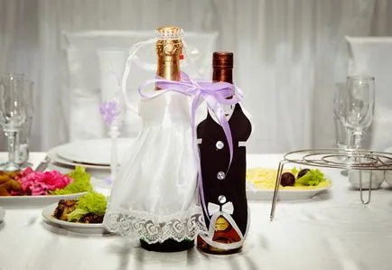 Cum de a decora o sticlă de șampanie pentru nunta cu propriile lor mâini (șampanie) Cum de a decora o sticlă de șampanie pentru nunta cu propriile lor mâini