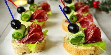 Tartine pe frigarui pentru masa de sărbătoare rețete simple,