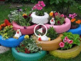 Un pat de flori de anvelope - decorul unui site grădină cu propriile sale mâini (pat) Un pat de flori de anvelope - decorul unui site grădină cu propriile sale mâini