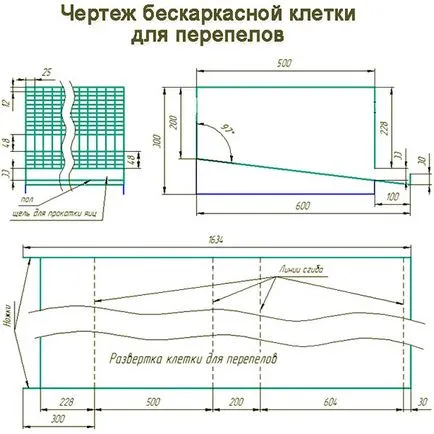Colivii pentru prepelițe cu mâinile pe desene, instrucțiuni pas cu pas, fotografii, videoclipuri