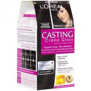 Dye Loreal crema Casting luciu bezammiachnoy, compozitie, culori, paleta (turnare) Dye Loreal crema de turnare luciu bezammiachnoy, compozitie, culori, paleta