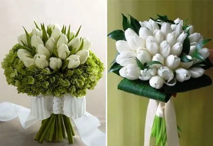 Frumos buchet de mireasa elegant de lalele și iriși, trandafiri, bujori, frezii