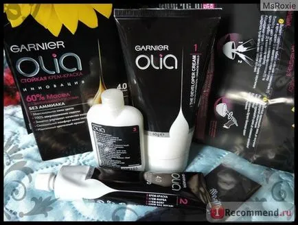 de colorare a părului Olia garnier - «culoarea mea preferată de mai mulți ani, iar celălalt pentru a încerca nu mai