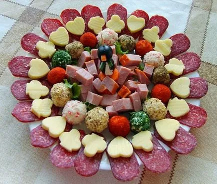 Design-ul frumos mezeluri idei și exemple (cum de a decora carne rece) Design-ul frumos carne idei și exemple reci
