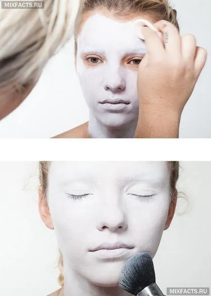 Machiaj pentru Halloween cu mâinile lor (foto) (make-up pentru Halloween) Machiaj pentru Halloween cu mâinile lor (foto)