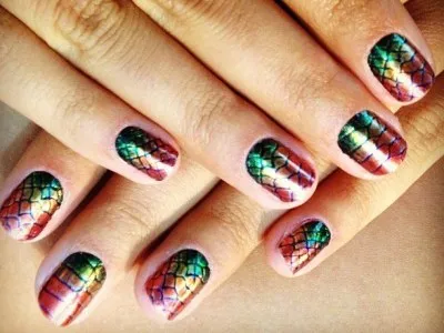 Manichiura cu autocolante pe scurt unghiile foto de moda idei
