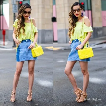 Moda trendy fusta din denim si ceea ce poarta (foto)