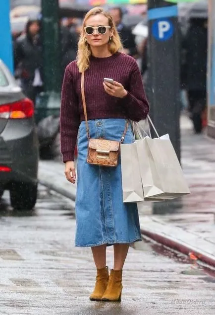Moda trendy fusta din denim si ceea ce poarta (foto)