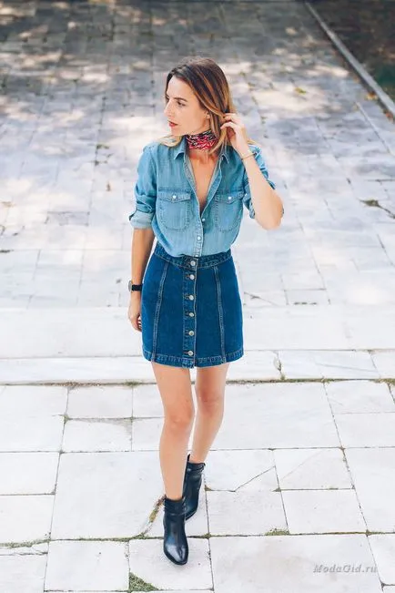 Moda trendy fusta din denim si ceea ce poarta (foto)