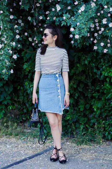 Moda trendy fusta din denim si ceea ce poarta (foto)