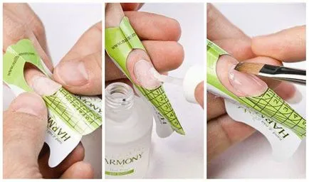 Nail sub formă de acril și gel, pe etape schemă