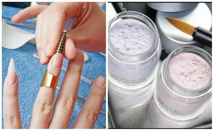 Nail sub formă de acril și gel, pe etape schemă