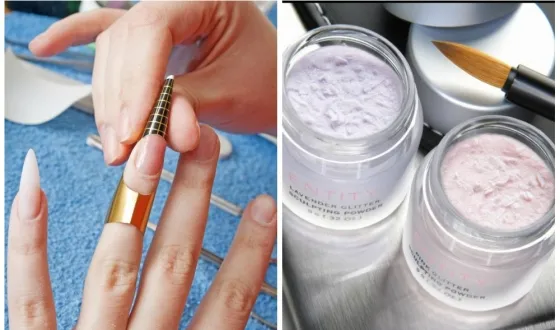Nail sub formă de acril și gel, pe etape schemă