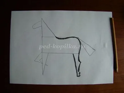 Desen un cal în etape pentru copii