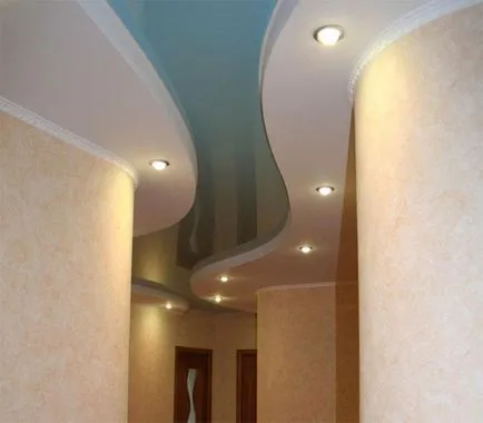 Tavane extensibile în hol decât până la sfârșit, care de design pentru a alege, foto și video, exemple (plafoane) Tavane extensibile în hol decât până la sfârșit, care de design pentru a alege, foto și video, exemple
