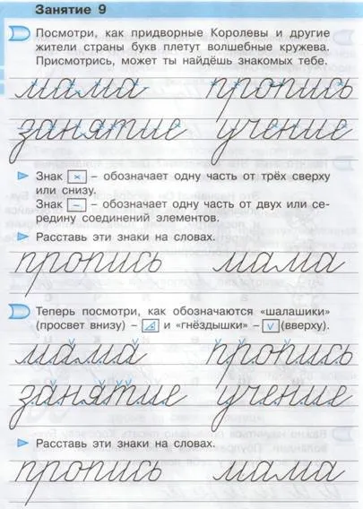 Denumiri de elemente de litere și conexiuni scrisoare pe programul „Planeta cunoașterii“