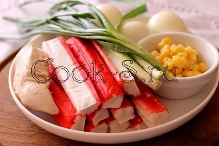 Salata cu pui si crab bastoane - un pas cu pas reteta cu fotografii, salata (reteta) Salata cu carne de pui și de crab - un pas cu pas reteta cu fotografii, salate