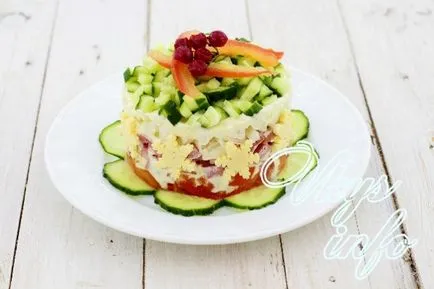 Salata cu cârnați afumat și castravete reteta cu fotografie (afumat) Salata cu cârnați afumat și castravete reteta cu o fotografie