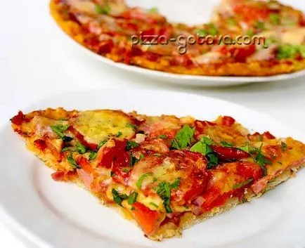 Pizza cu șuncă și brânză - o simplă fotografie-rețetă (brânză) Pizza cu șuncă și brânză - o simplă fotografie-rețetă