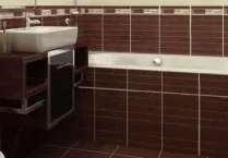 Placi pe placaj pe podea în baie stil, fotografie și video decât lipirea (tigla) Placi pe placaj pe podea în baie stil, fotografie și video decât lipirea
