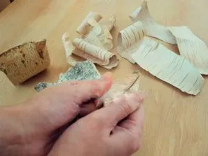 Meșteșuguri din scoarță de mesteacăn, cu mâinile lor (1 pot fi realizate din scoarță de mesteacăn) Meșteșuguri din scoarță de mesteacăn, cu mâinile lor 1