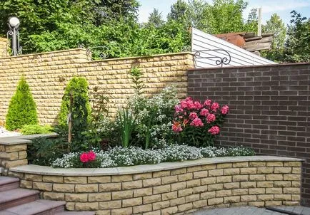 Păstrarea de perete în țară cu propriile lor mâini în beton, piatră și alte materiale (ziduri de sprijin în peisaj de design propriile lor mâini) Păstrarea de perete în țară cu propriile lor mâini în beton, piatră și alte materiale